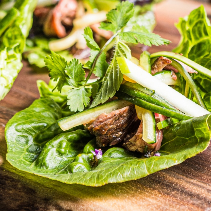 Honey Citrus Steak Lettuce Cups